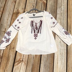 American Eagle Flowy Embroidered Top -Out of Stock